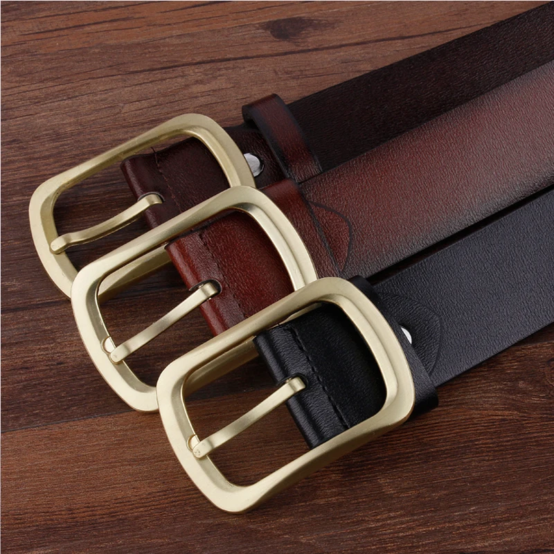 Мужские ремни с роскошной пряжкой Genune кожаный ремешок черный коричневый для