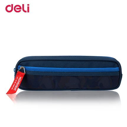 66762blue Deli качество 4 цвета многофункциональный большой холщовый Карандаш сумка для школы Студенческие принадлежности офисные канцелярские принадлежности камуфляж детский Карандаш Чехол - Цвет: 66762blue