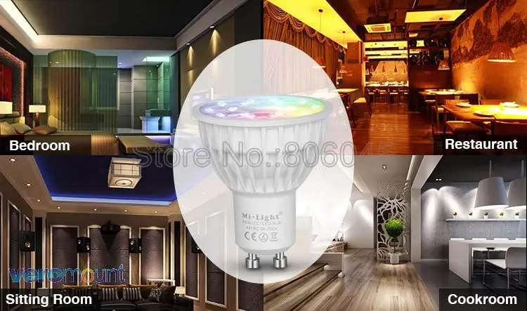MiLight GU10 4W RGB+ CCT Светодиодный прожектор FUT103 110V 220V полноцветный пульт дистанционного управления смарт-лампа WiFi Совместимость 4-зоны дистанционного управления