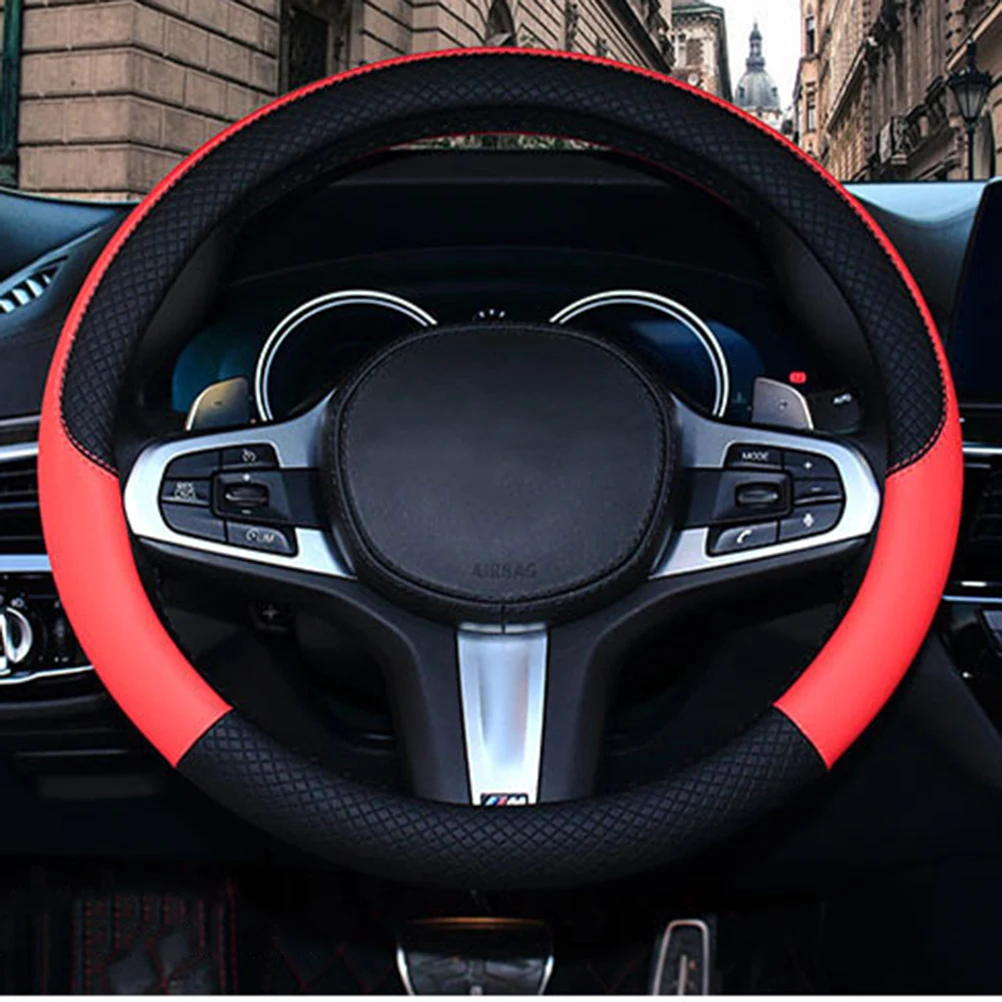 15 дюймов кожаный чехол рулевого колеса автомобиля 6 цветов 38 см Противоскользящий руль оболочка протектор для руля для Honda Toyota
