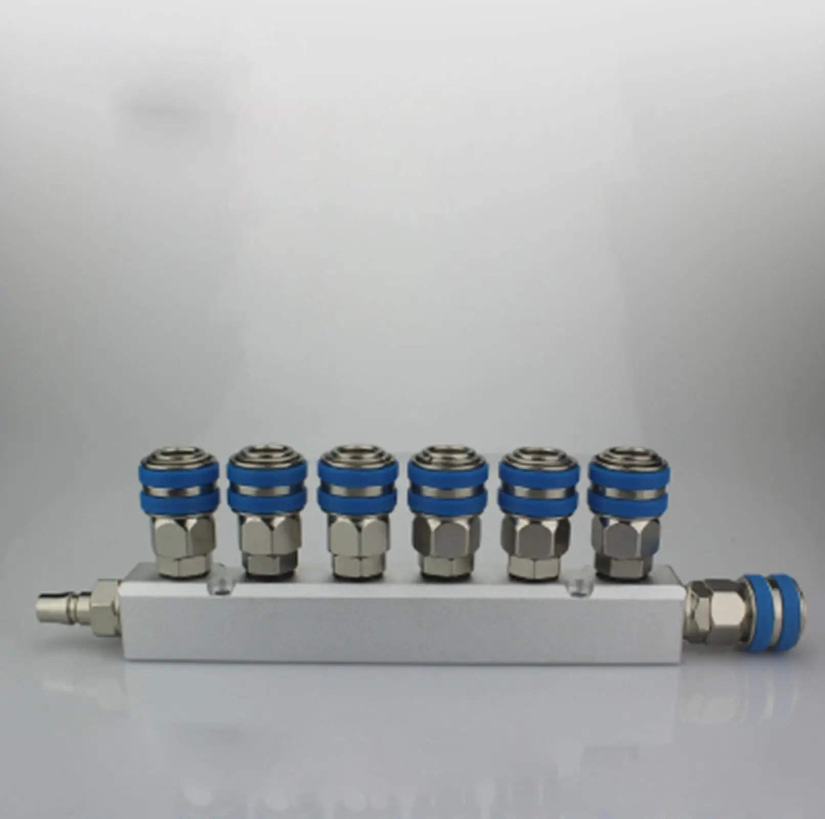 

C Type Socket Out 6 Way Pneumatic Air Solid Aluminum Manifold Block Splitter Self locking quick connect air distributor