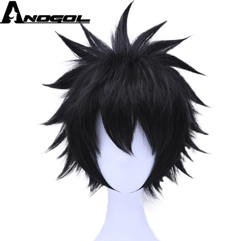 Anogol My Hero Academy dabi высокотемпературный короткий прямой черный синтетический парик