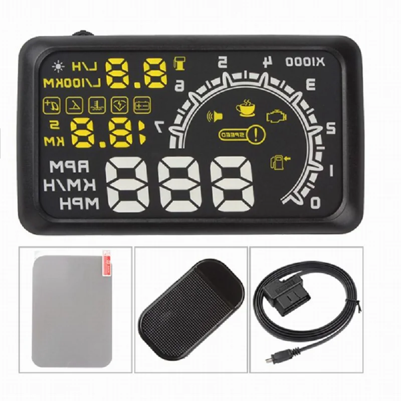 5 дюймовый автомобильный проекционный дисплей HUD OBD2 II Предупреждение о