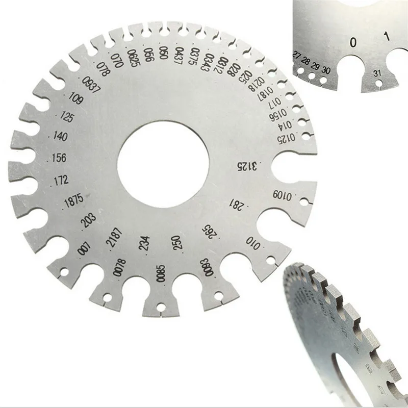 

hot sale Stainless Steel 0-36 Round AWG SWG Wire Thickness Ruler Gauge Diameter Measurer Tool for Diameter Plates