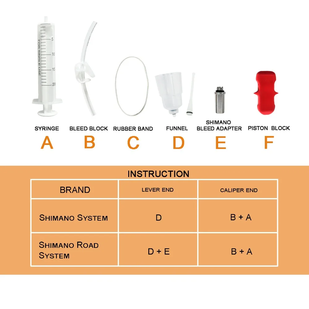 

bicycle Hydraulic brake bleed kit for shimano MTB and Road brake system Mineral Oil Brake, Funnel Set Bike Repair Tool kit
