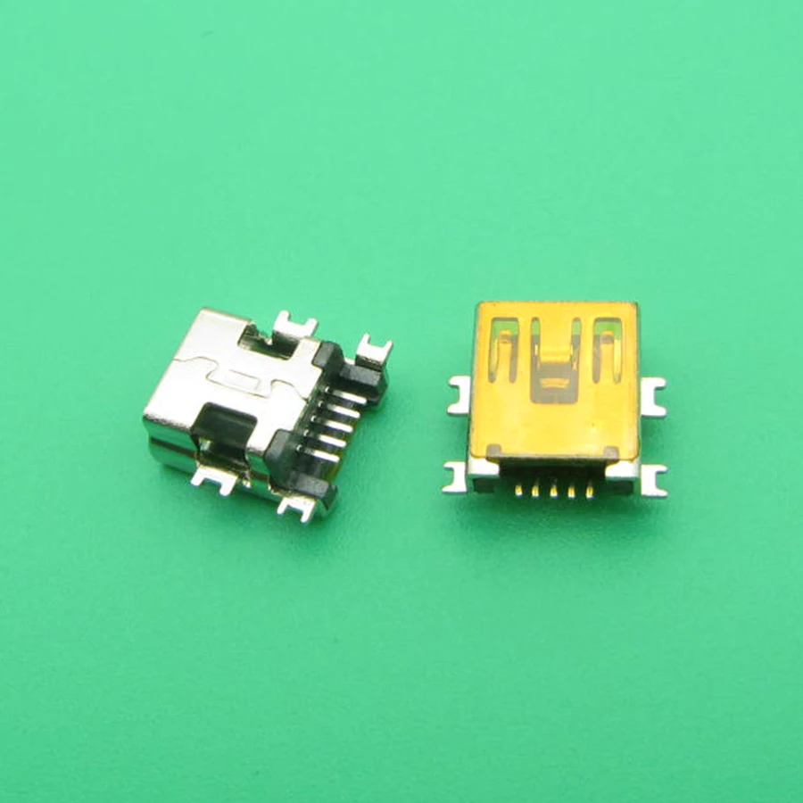 100 шт. высокое качество мини-USB Тип B Женский 5-контактный SMT SMD гнездо разъема ПП