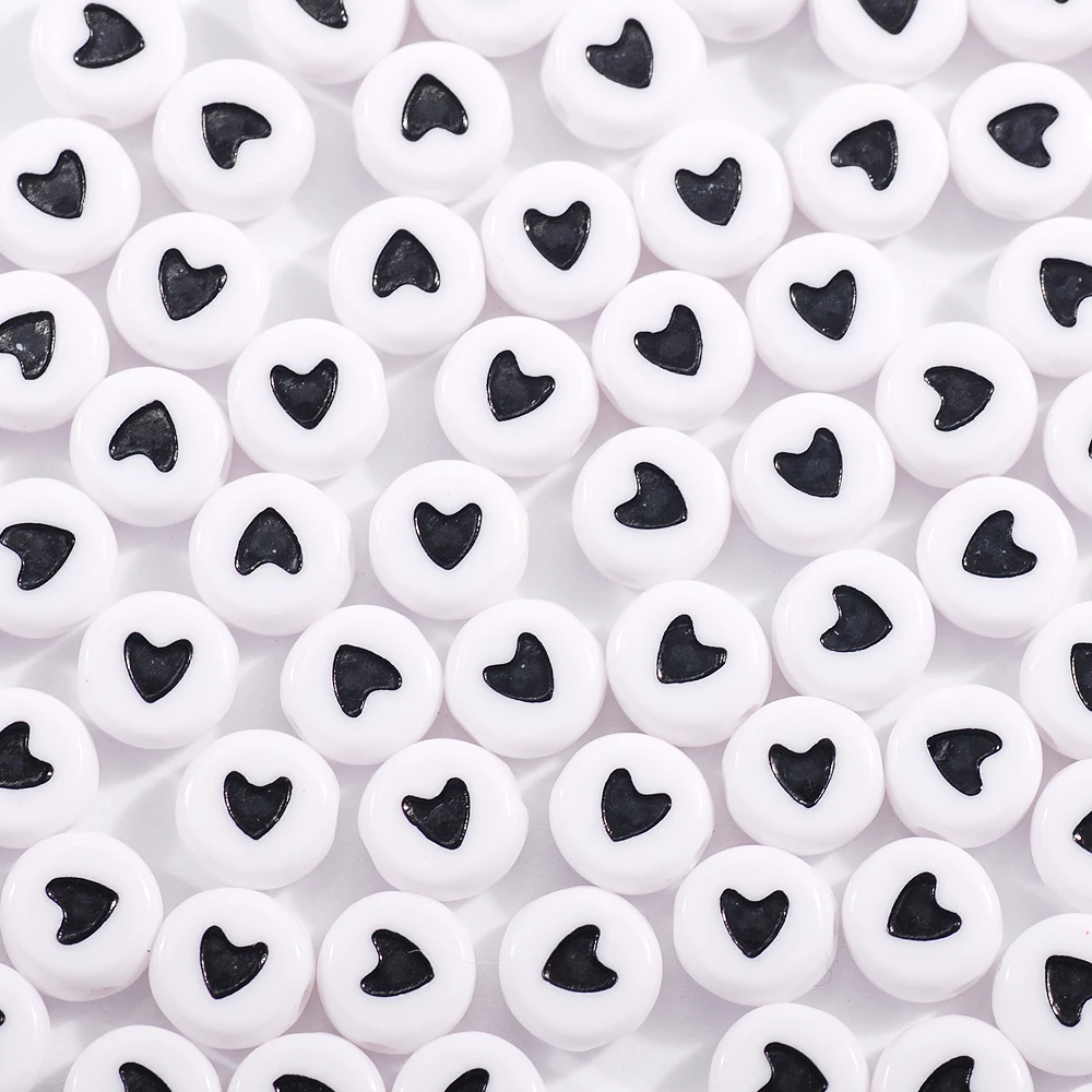 200 шт./лот 4*7 мм круглые акриловые бусины в форме сердца подходят для поделок DIY