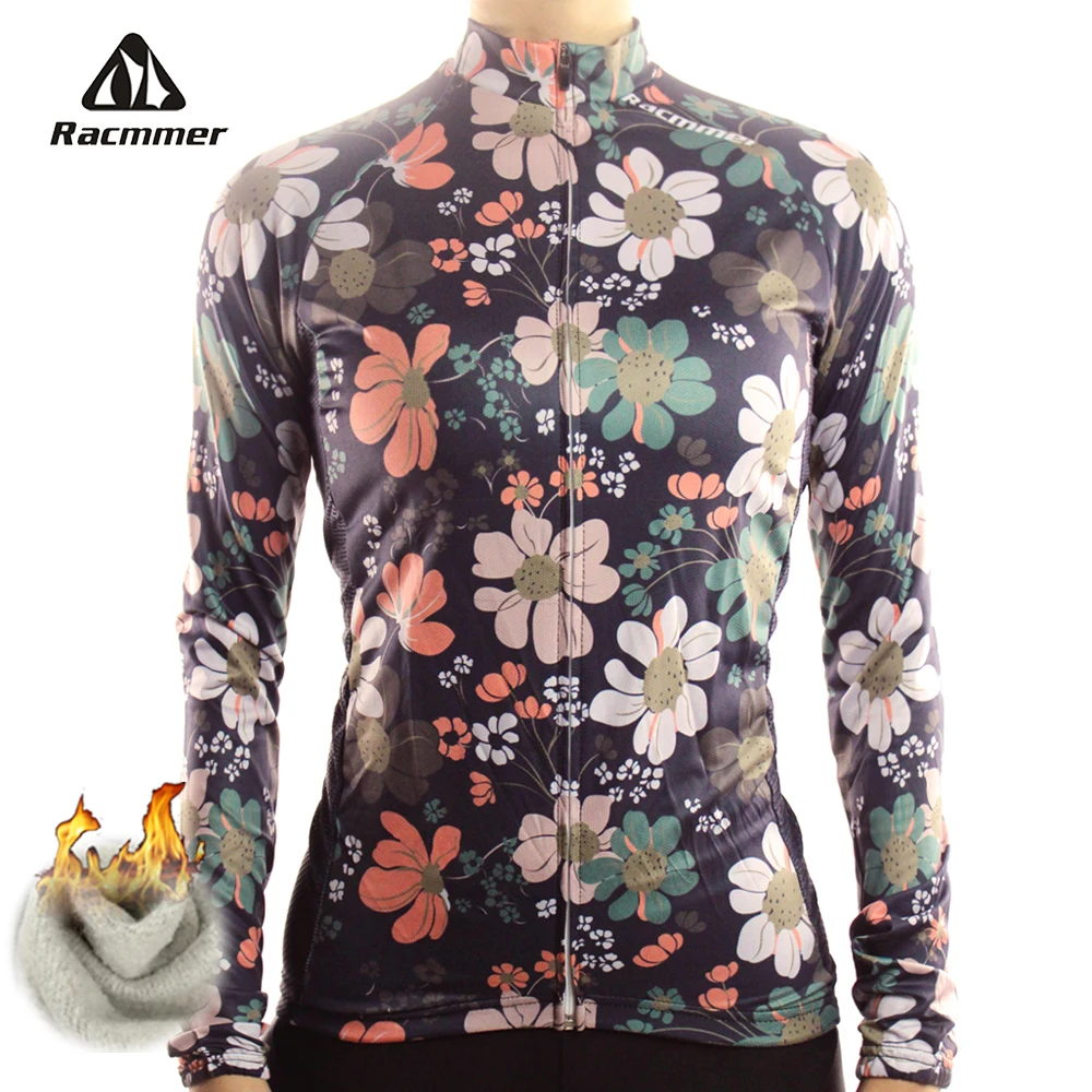 Racmmer зима 2020 длинный Pro термо флисовый Велоспорт Джерси Женская одежда