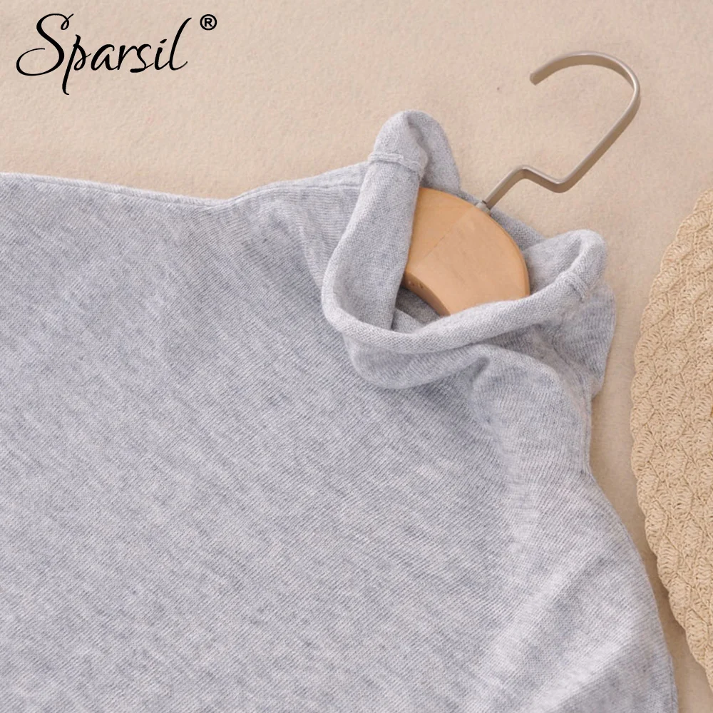 Sparsil женские летние новые свитера с гофрированным воротником вязанная рубашка