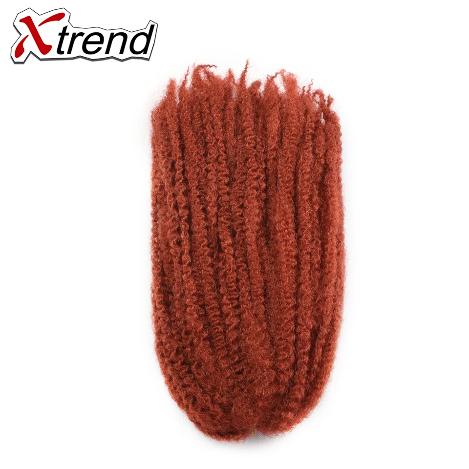 Xtrend 18 дюймов 20 прядей/pc Синтетические афро марли оплетка волос для женщин коричневый бордовый крючком сплетенные волосы для наращивания