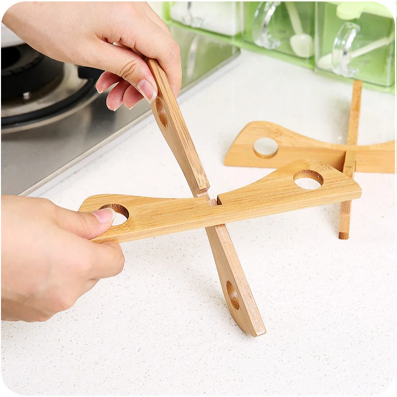 Новый бамбука Resistente al calore Пан Коврики S rimovibile горшок titolare cucina cottura ciotola isolamento