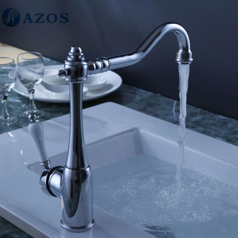 AZOS кран для ванной комнаты латунный хромированный полированный цвет одно
