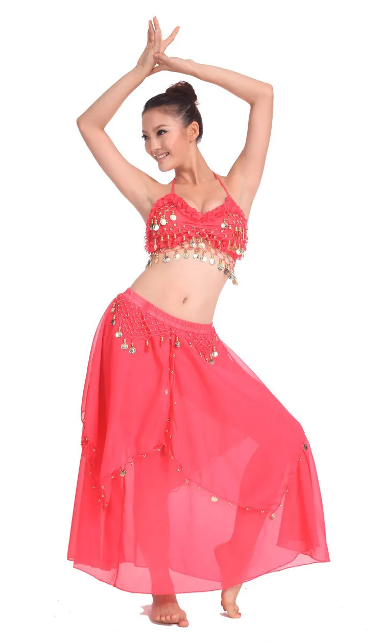 Женский костюм для танца живота комплект из 2 предметов индийский танцевальный