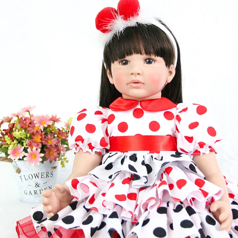 

Reborn baby toddler girl doll 24"60cm vinyl silicone reborn baby dolls for sale bebe doll bonecas best children gift doll toy