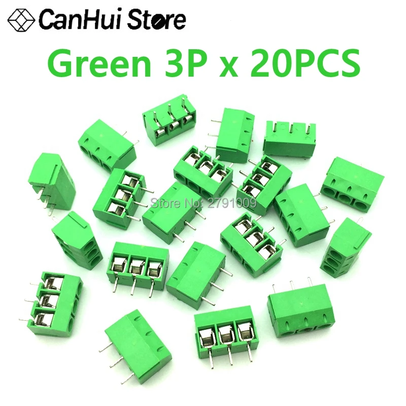20 шт. KF301-2 P 3 P винт 5,0 мм клеммный блок 2 Pin 3 Pin pcb клеммный блок соединитель синий, зеленый, красный и черный выбор