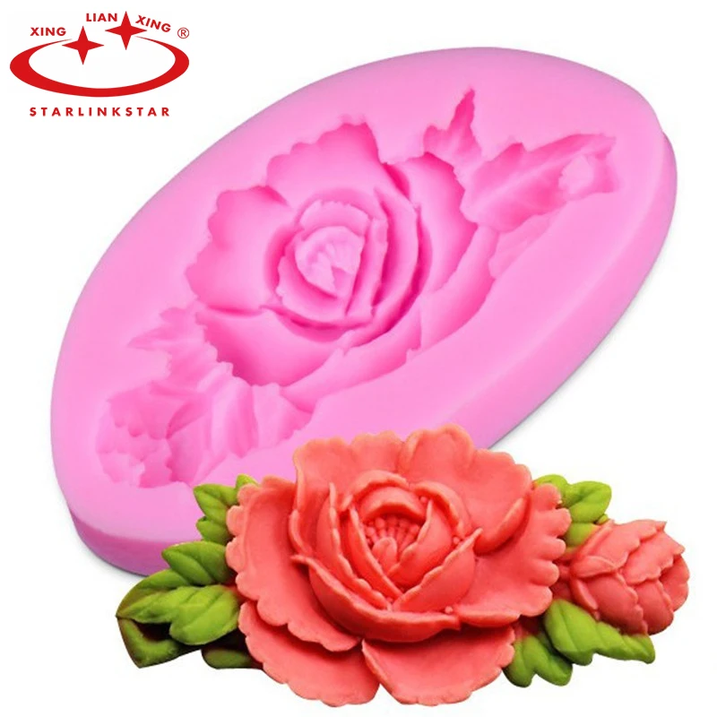 1 шт. силиконовая форма для помадки с 3D розами торта шоколада мыла сахара