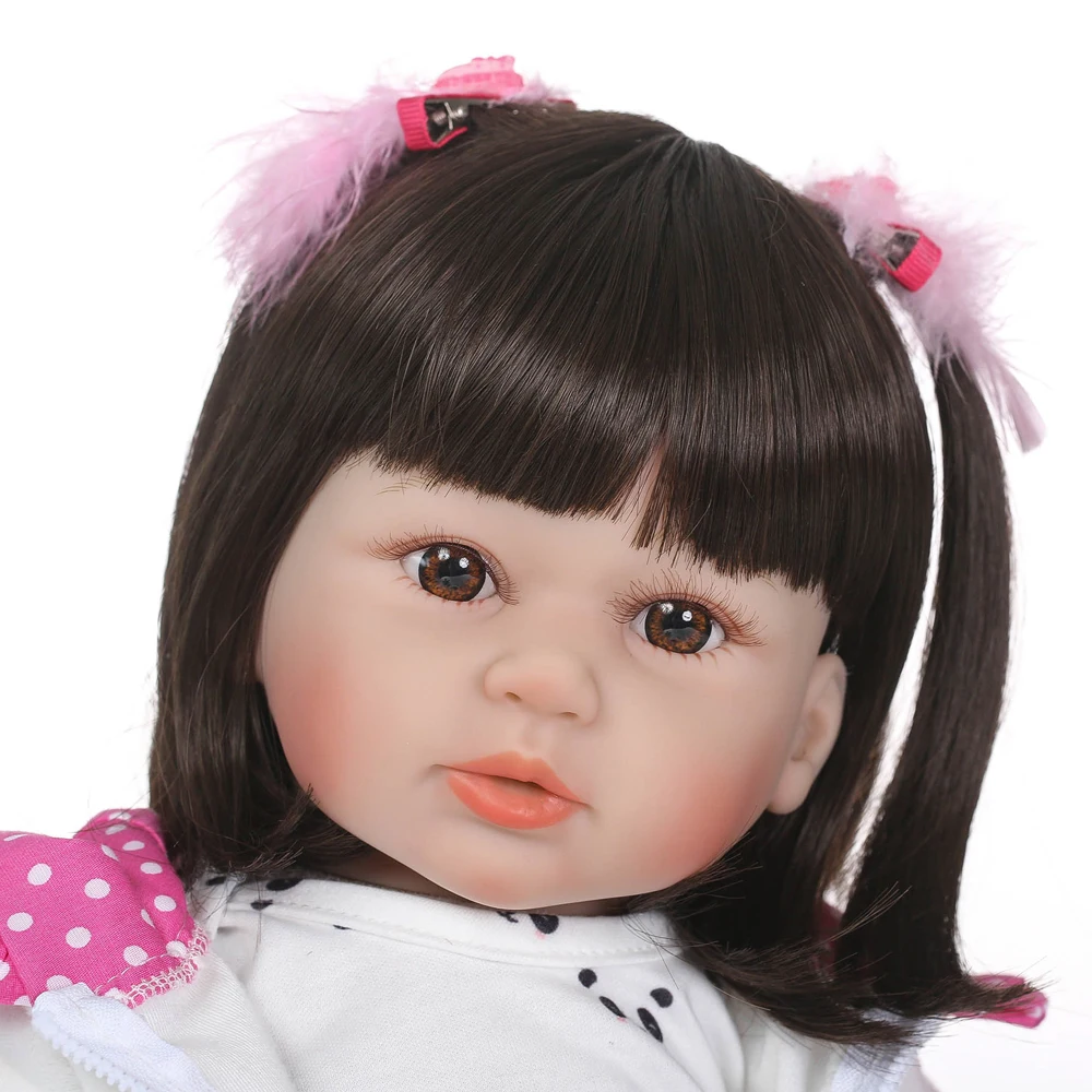 23 &quot58 см мягкие силиконовые куклы Reborn babies Реалистичная панда костюм коричневые