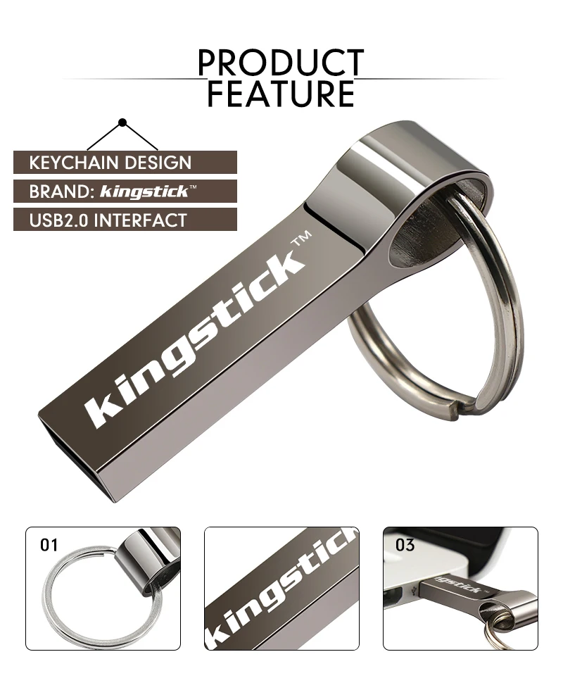 Usb-накопитель kingstick, флеш-накопитель, 4 ГБ, 8 ГБ, 16 ГБ, 32 ГБ, 64 ГБ, 128 ГБ, флеш-накопитель, USB флешка с кольцом для ключей, карта памяти в подарок