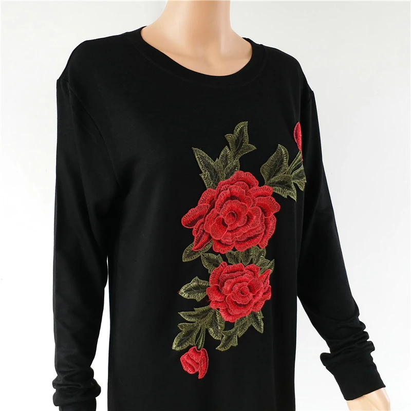 Осень 2017 модные женские винтажные повседневные блузки с цветочной вышивкой топы