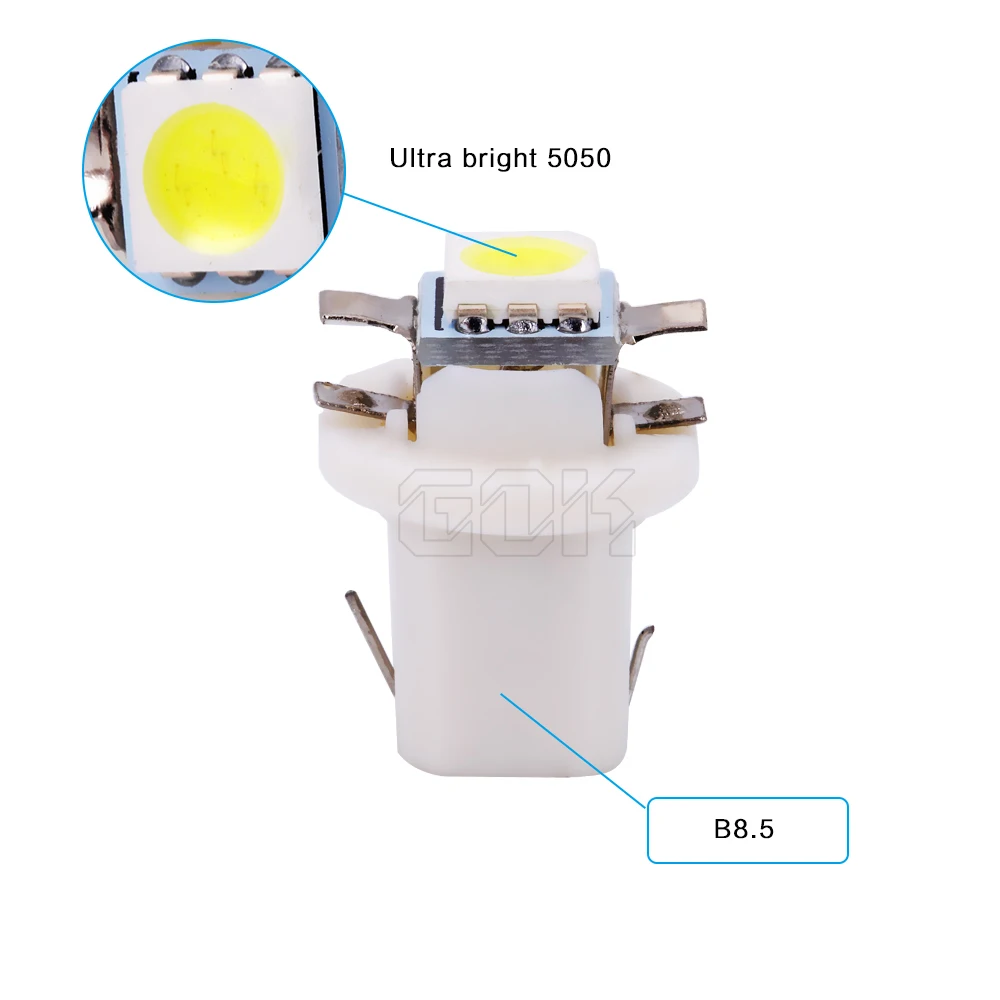 10 x T5 светодиодный светильник B8.5D Автомобильный датчик 5050 t5 SMD СВЕТОДИОДНЫЙ 1smd B8.5