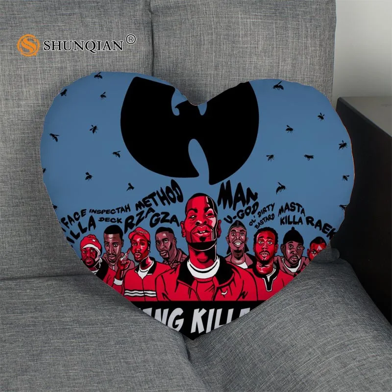 Изготовленный на заказ Наволочка wu tang сердце Форма Подушка молнии крышка лучший
