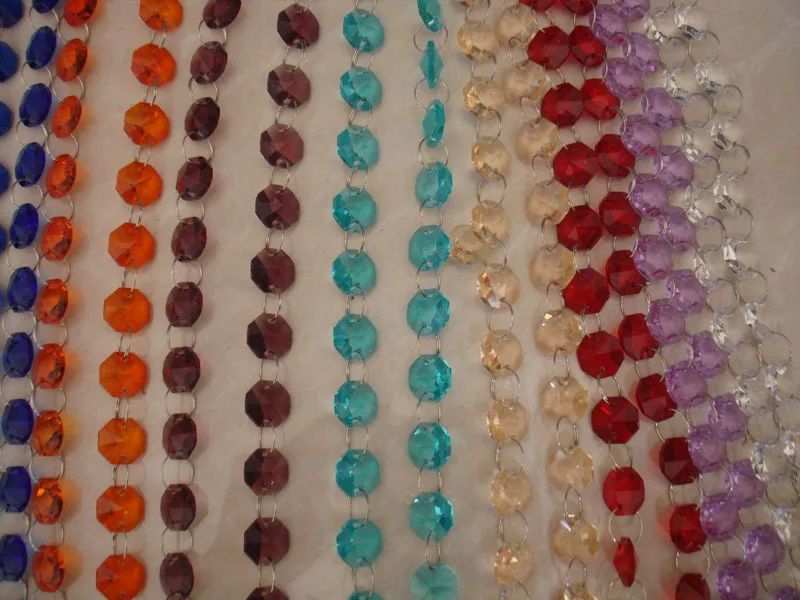 

40meters/Lot 10 Colors Mixed Glass Garland Crystal Glass Garland Strand For Wedding Garland Strand Christmas Decoration