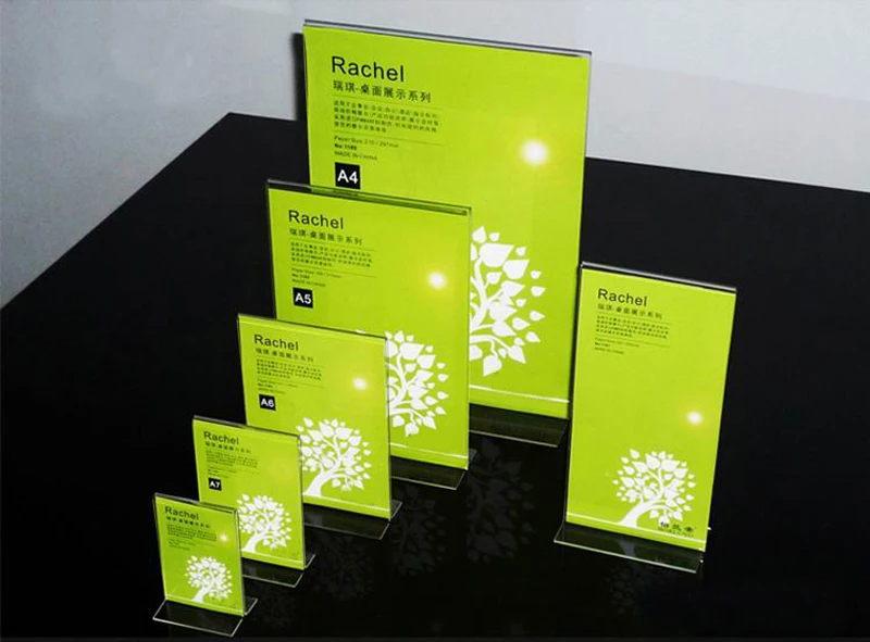 Акриловые настольные держатели для вывесок Т-образная вставка прозрачные отелей