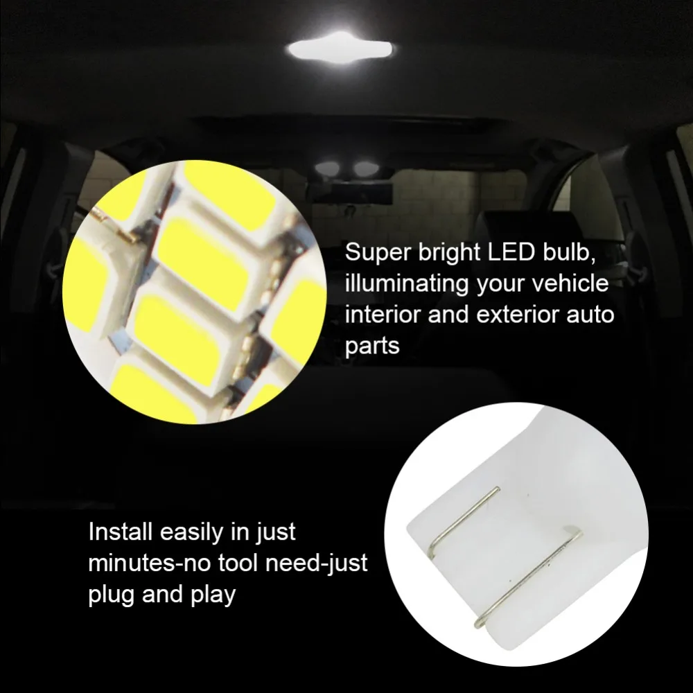Safego 2 шт. W5W T10 Светодиодный лампочки 12 V 168 192 3020 8SMD Автомобильный Клин Интерьер