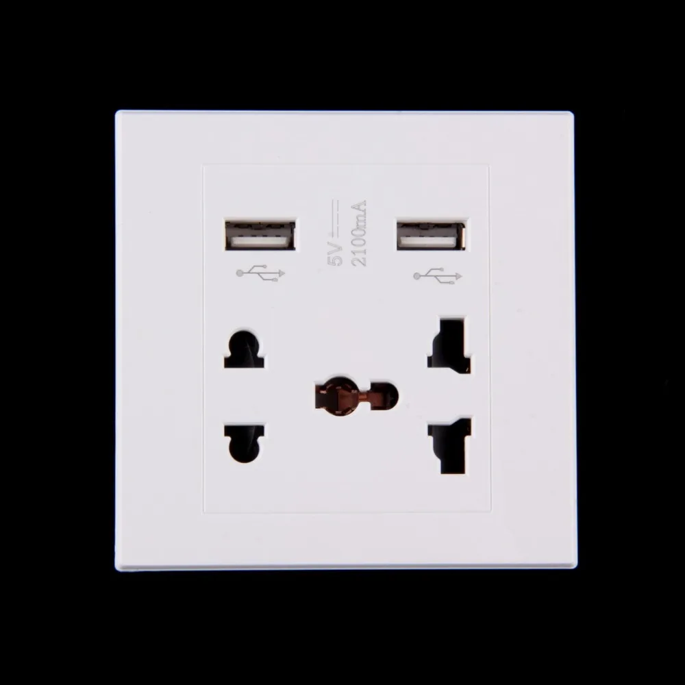 1 шт. двойной USB порт электрическое настенное зарядное устройство док-станция