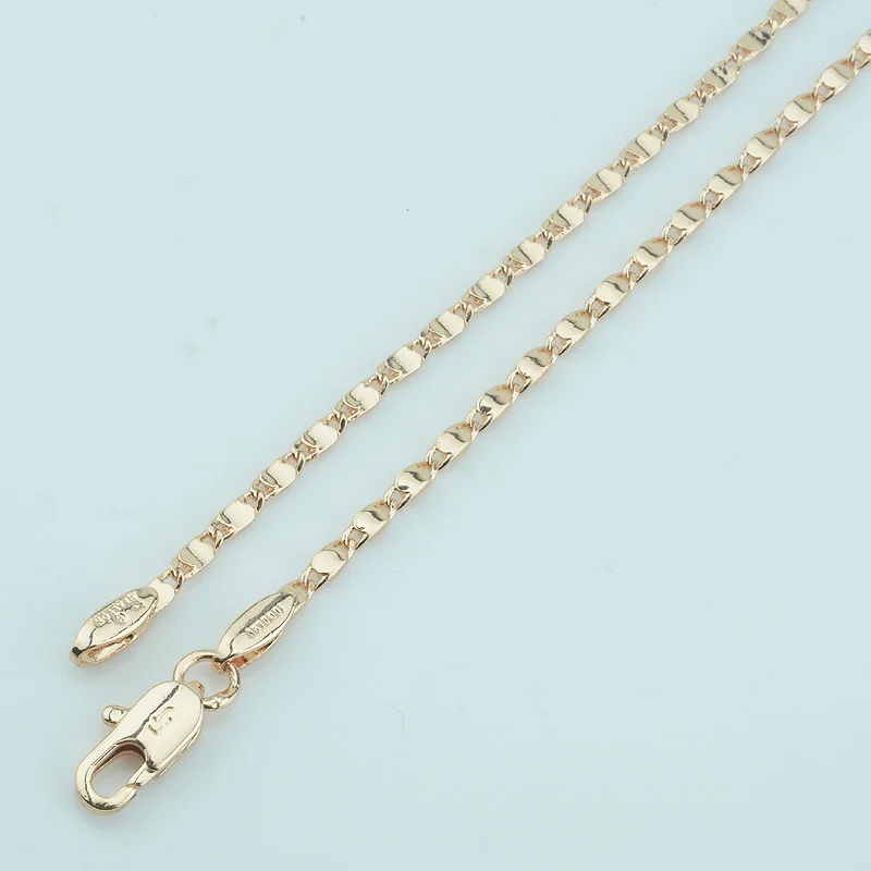 Мужское колье 2 мм 1 шт. мужское длинное ожерелье 585 розовое золото гладкая цепочка