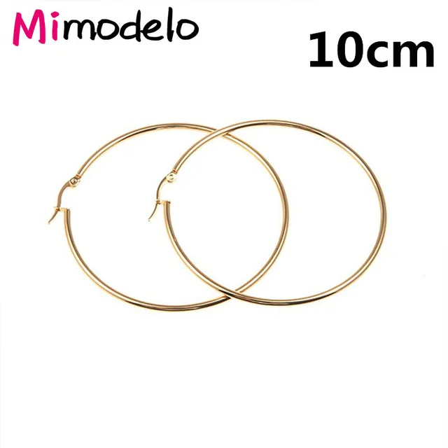 Gold-10cm Большой круг, гладкое большое кольцо, модное женское золотое серебряное кольцо с гиперболом, металлическое Шикарное Кольцо - Окраска металла: Gold-10cm