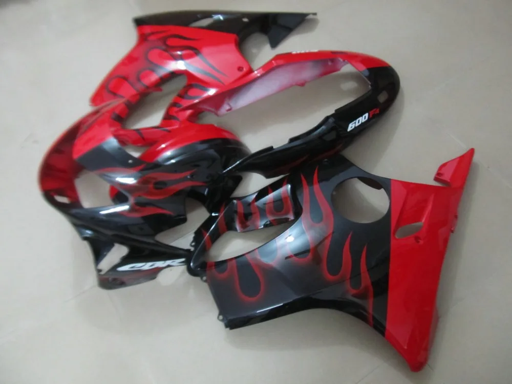 Черное и красное пламя обтекатель комплект для HONDA CBR600F4 99 00 CBR600 F4 1999 2000 CBR 600