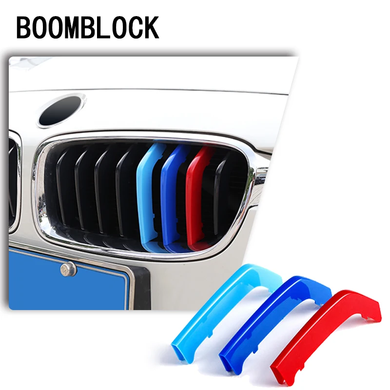 

3pcs 3D Automobile Car Styling Front Racing Grilles Grill Trim Covers Stickers For BMW 3 5 Series F30 F10 F11 Accessories