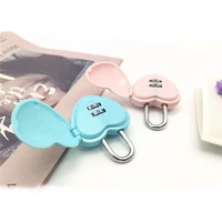 love heart shape password lock zinc alloy case mini code lock luggage padlock 4 colors cute cartoon lock