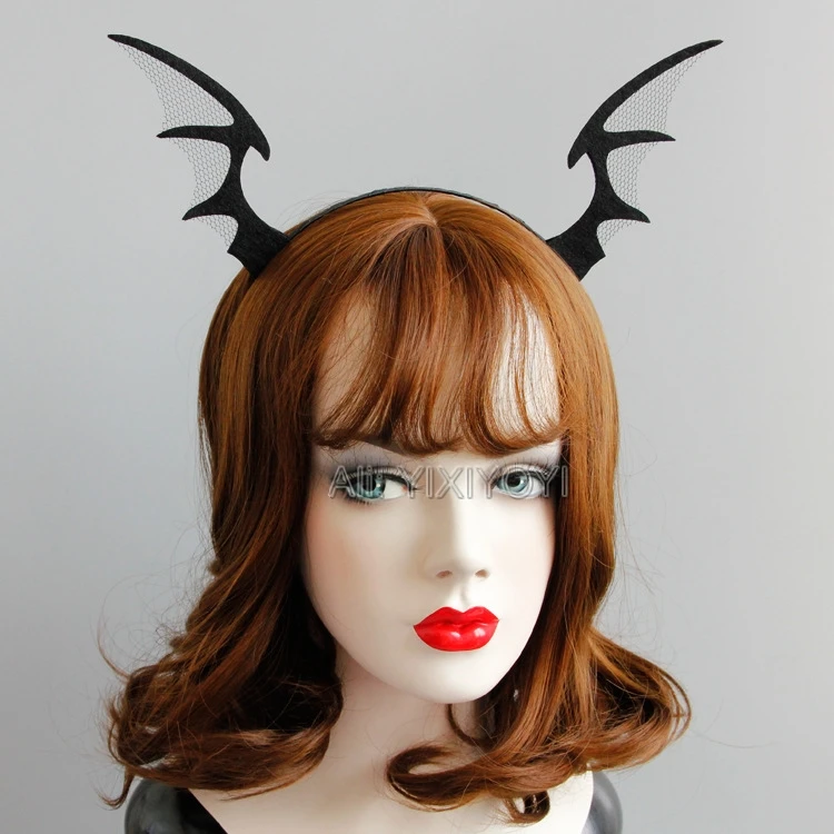 Хэллоуин Шутки Wacky Elven Demon Horn Hairbands женщина косплэй праздничные волосы Готический