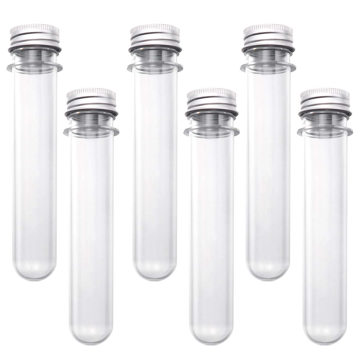

100Ml Plastic Test Tubes (25Pcs) With Cleaning Brush Transparent Storage Tubes With Lid - Bead Storage Tubes - Plastic Tube Fo