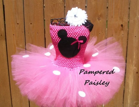 Милые розовые платья для девочек платье-пачка с вязаным крючком Двухслойное