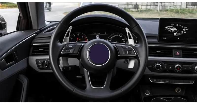Silver Автомобильный Стайлинг для Audi A4 B9 A5 рулевое колесо сдвиг весло расширение рычаги замена крышки Sitcker интерьер авто аксессуары - Название цвета: Silver