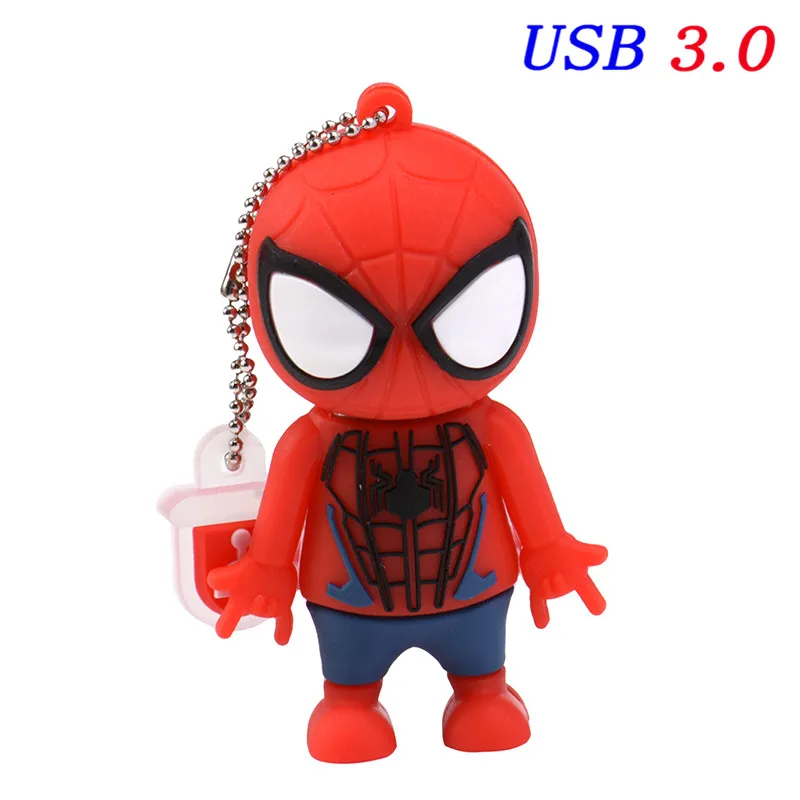 JASTER Marvel Comics, Черная пантера, Человек-паук, Дэдпул, USB 3,0, флеш-накопитель, Миньоны, карта памяти, флеш-накопитель, 4G, 16G, 32 GB, 64 GB, подарок - Цвет: Spiderman