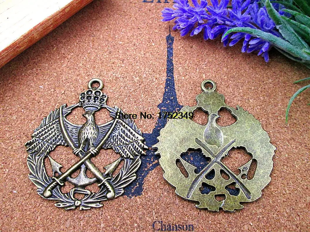 3 шт 54*48 мм Сделай Сам антикварная бронза покрытая огромным орлом подвески |