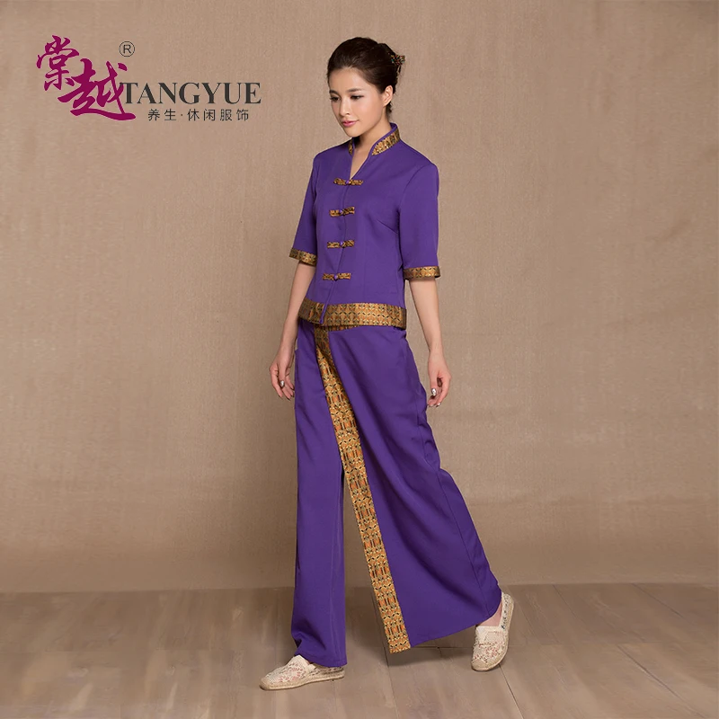 

(1 set/lot)Thai Spa Beauty Salon work clothes beautician work clothes foot bath technician health care clothing women's uniforms