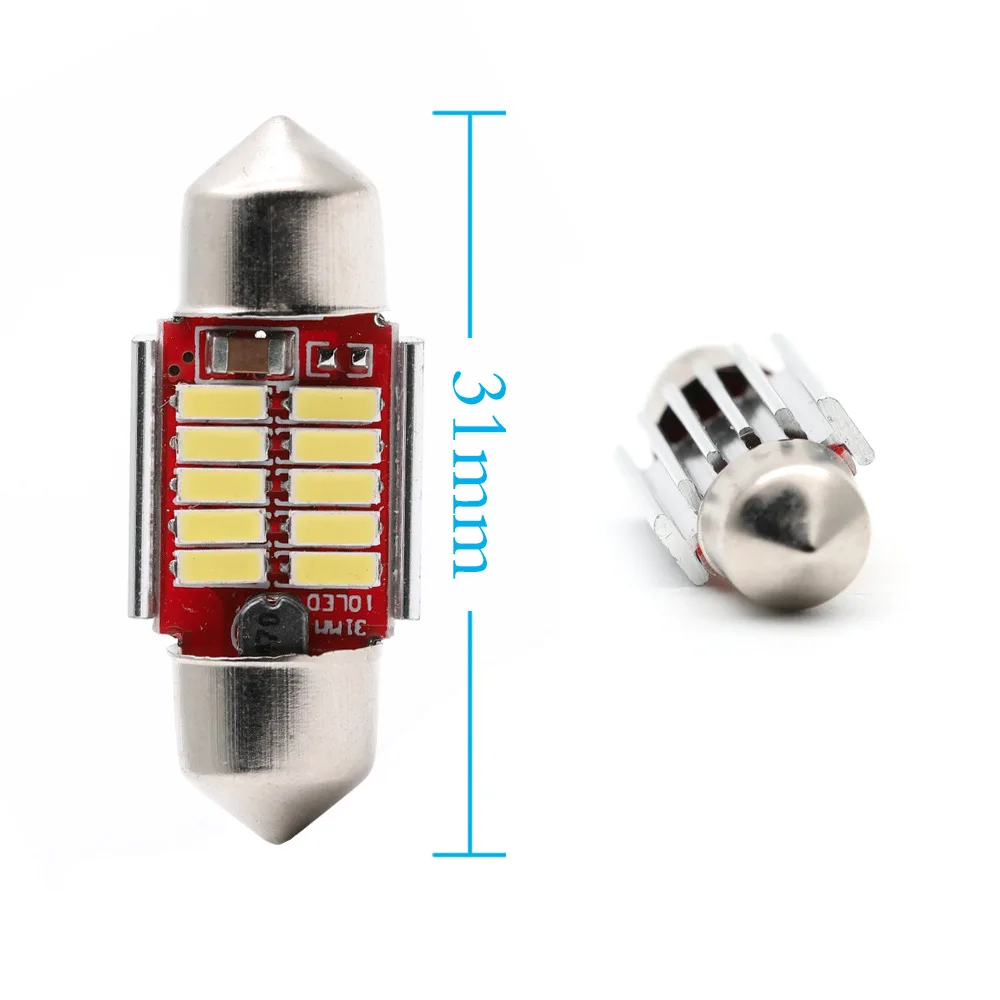 100x Canbus безошибочный Festoon 31 мм 36 39 41 C5w C10w Авто 12 Smd 4014 светодиодный купол для салона