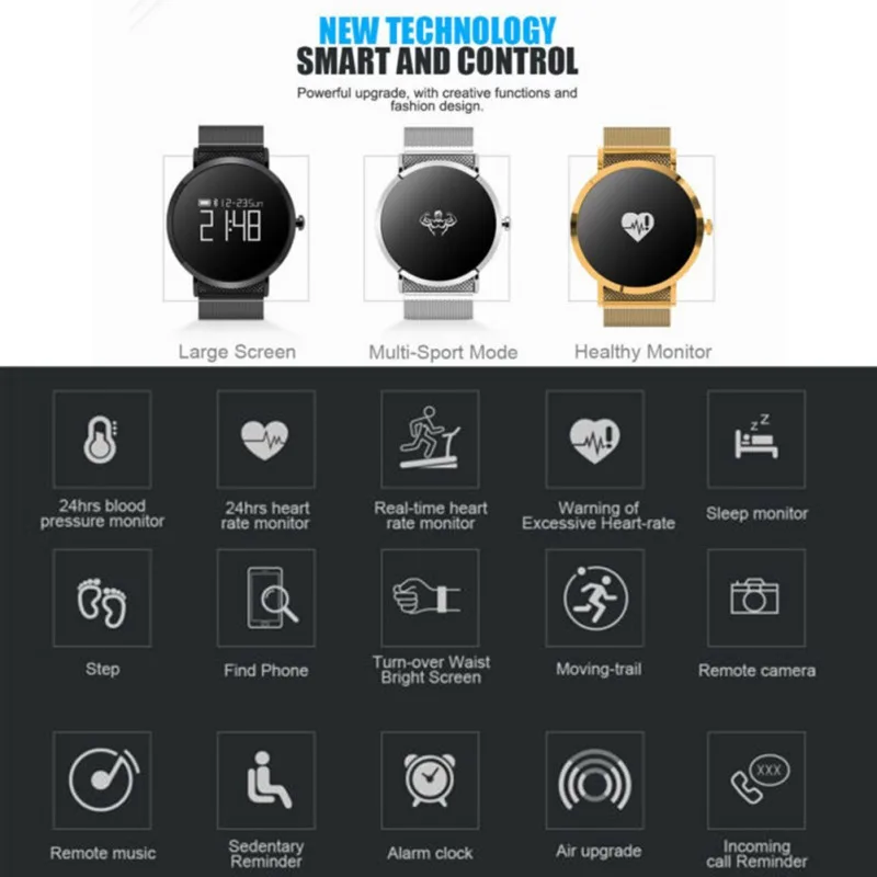 Модный классический смарт Браслет D & L Cv08 с Bluetooth браслет измерением