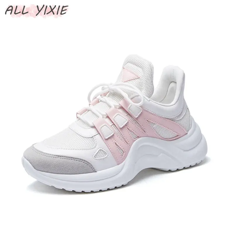 Женские кроссовки на плоской подошве ALL YIXIE Белые Повседневные платформе со