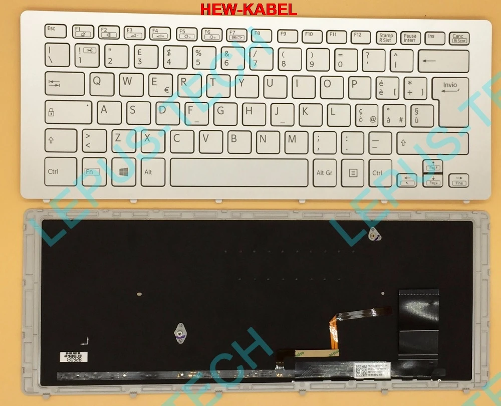 Оригинальная электронная клавиатура для SONY SVF15N серебристая с рамкой подсветкой