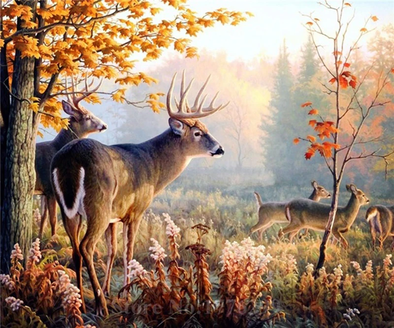 GLymg Сделай Сам олень Алмазная вышивка полный квадрат животное пейзаж живопись