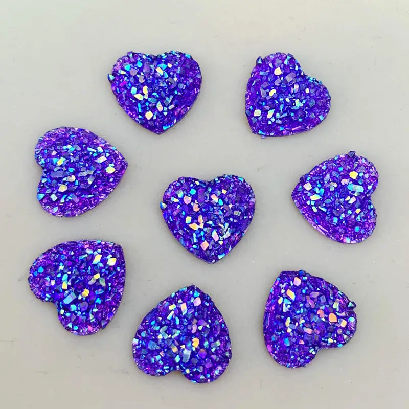 B261 Bling 80 шт 12 мм AB цвета выпуклая минеральная поверхность сердце смолы Стразы с плоским основанием камень Кабошон DIY Свадебные украшения ремесла - Цвет: B261