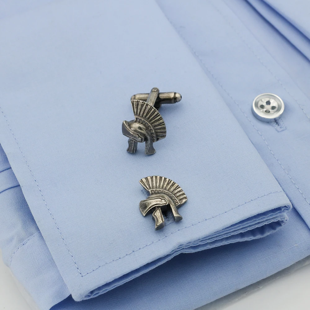 iGame New Arrival Vintage Cuff Links 300 Sparta Warrior Helmet Design Quality Brass Material Men's Cufflinks Free Shipping (art.: 7ad39829a) - 7ad39829a