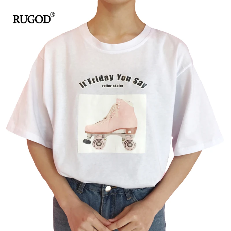 Rugod Для женщин летние Повседневное свободные Футболки для с короткими рукавами и