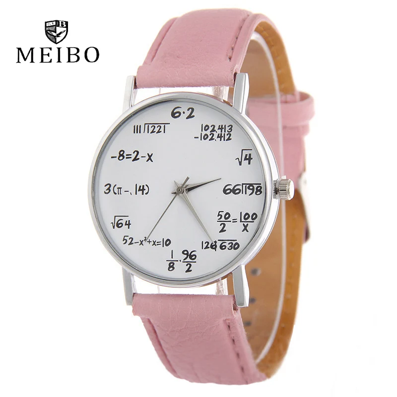 Часы наручные MEIBO мужские/женские с кожаным ремешком и математической формулой|clock fashion|clock menclock watches |